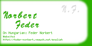 norbert feder business card